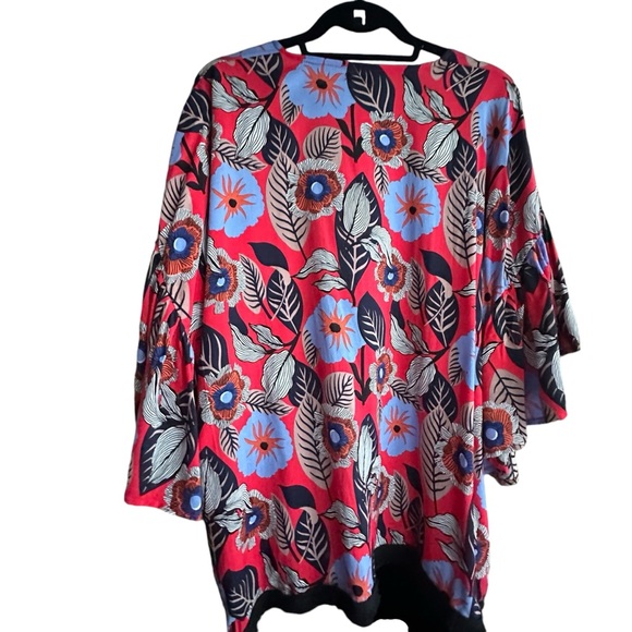New Coco+ Carmen Floral and Tassel Lined Bell Sleeve Kimono One Size - Picture 4 of 7